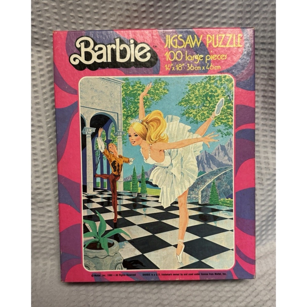 Vintage 1980 Barbie Jigsaw 100 Large Pieceโ Puzzle New Never Opened Whitman 4678